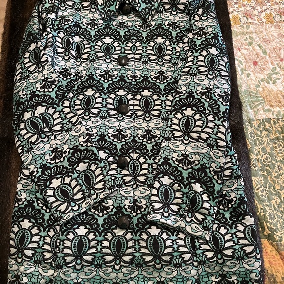 Spanner jacquard tapestry evening jacket 6 teal and black - Picture 7 of 7